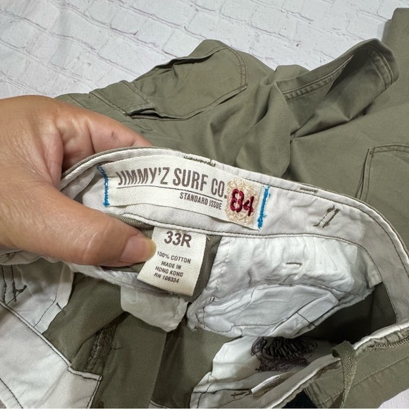 JIMMY’Z Sur Co. rare vintage Y2K Men's Olive Cargo Pants 33x32 cotton twill EUC - Picture 7 of 16